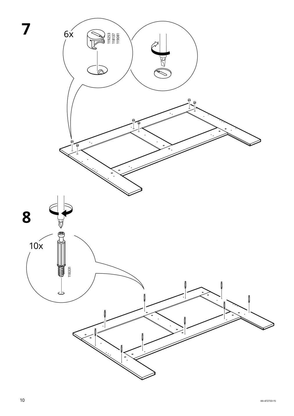 Assembly instructions for IKEA Brimnes headboard with storage compartment white | Page 10 - IKEA BRIMNES bed frame with storage & headboard 691.574.56