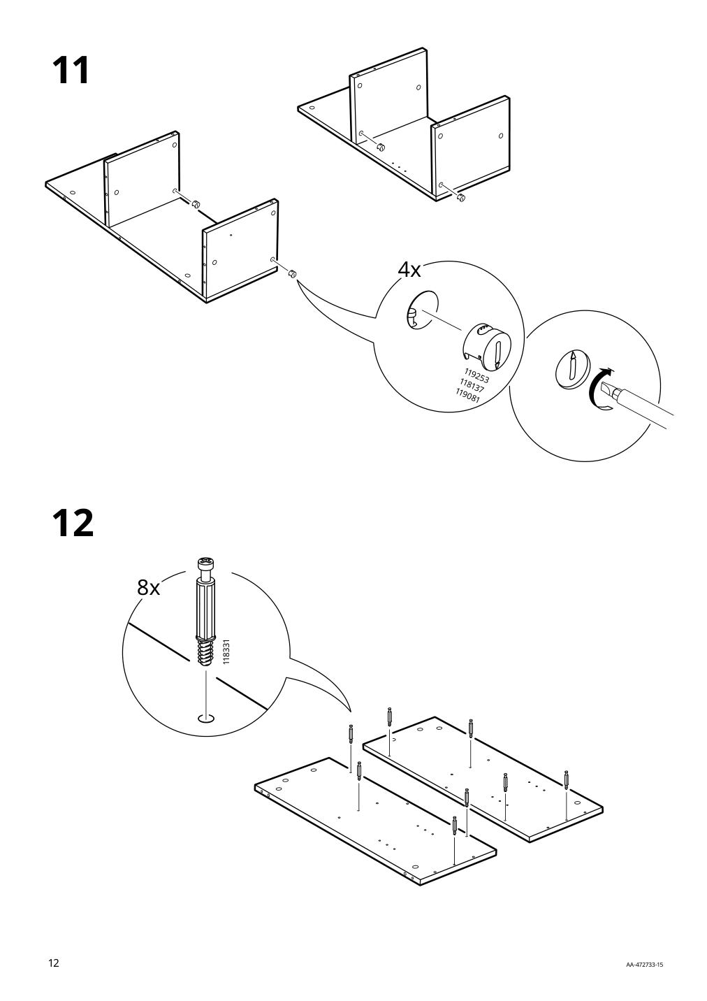 Assembly instructions for IKEA Brimnes headboard with storage compartment black | Page 12 - IKEA BRIMNES bed frame with storage & headboard 791.574.27