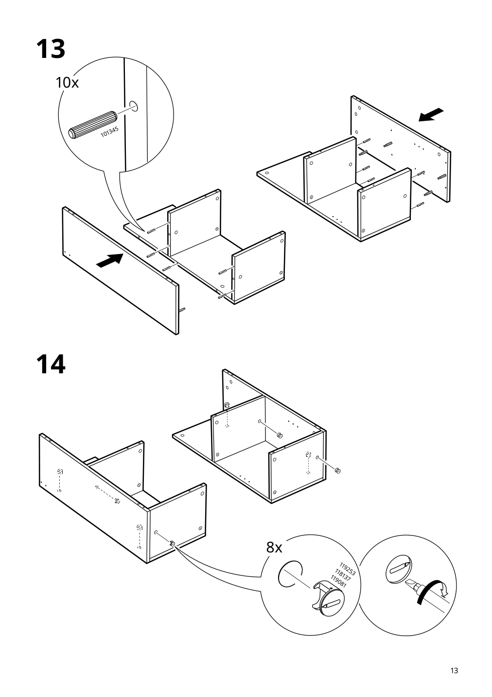 Assembly instructions for IKEA Brimnes headboard with storage compartment black | Page 13 - IKEA BRIMNES bed frame with storage & headboard 791.574.27