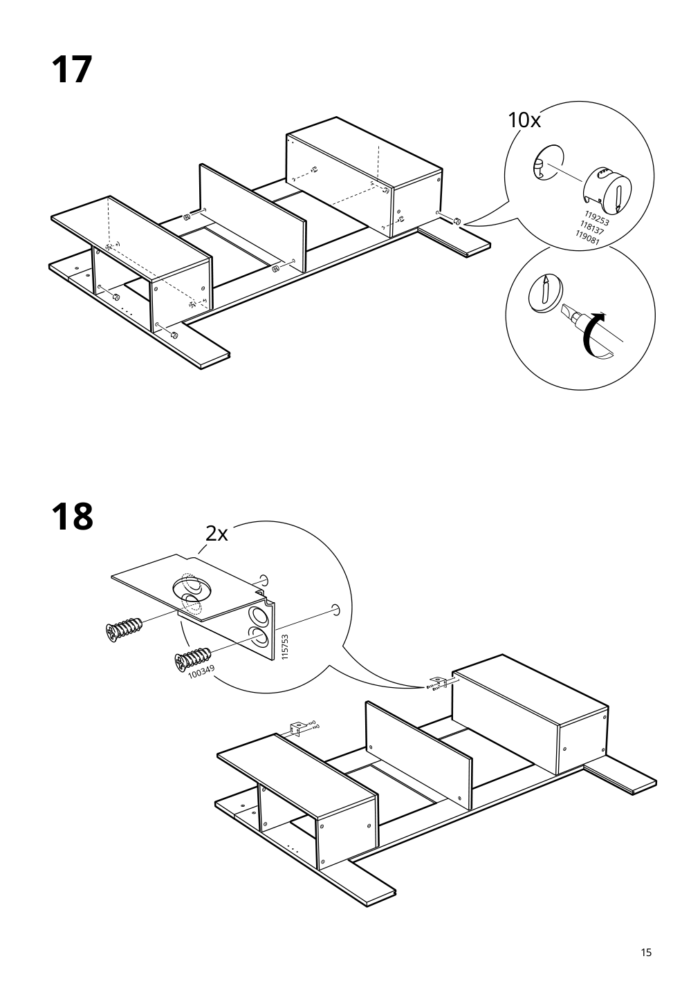 Assembly instructions for IKEA Brimnes headboard with storage compartment white | Page 15 - IKEA BRIMNES bed frame with storage & headboard 691.574.56