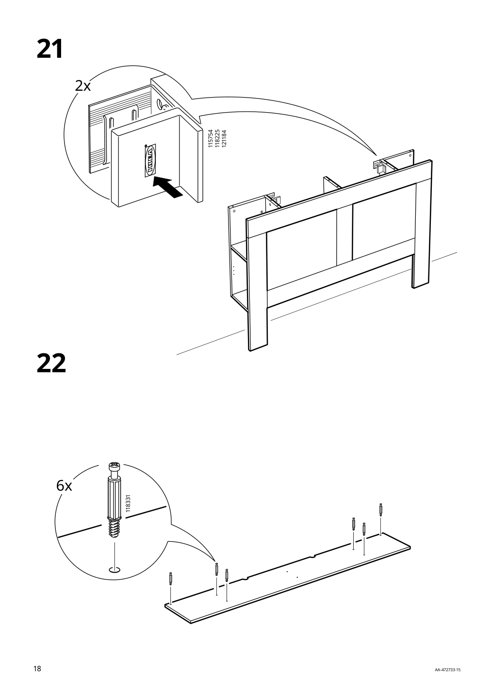 Assembly instructions for IKEA Brimnes headboard with storage compartment black | Page 18 - IKEA BRIMNES bed frame with storage & headboard 791.574.27