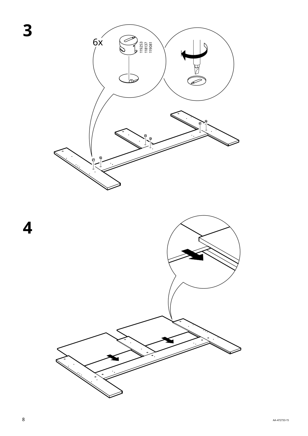 Assembly instructions for IKEA Brimnes headboard with storage compartment white | Page 8 - IKEA BRIMNES bed frame with storage & headboard 691.574.56