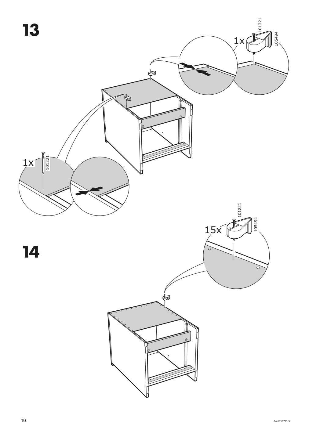 Assembly instructions for IKEA Brimnes nightstand gray | Page 10 - IKEA BRIMNES nightstand 504.702.20