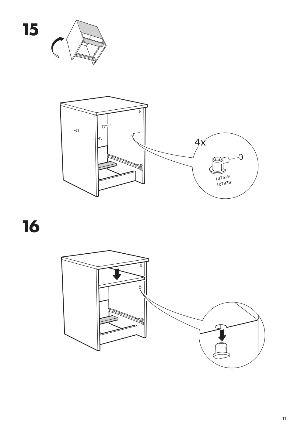 Assembly instructions for IKEA Brimnes nightstand gray | Page 11 - IKEA BRIMNES nightstand 504.702.20