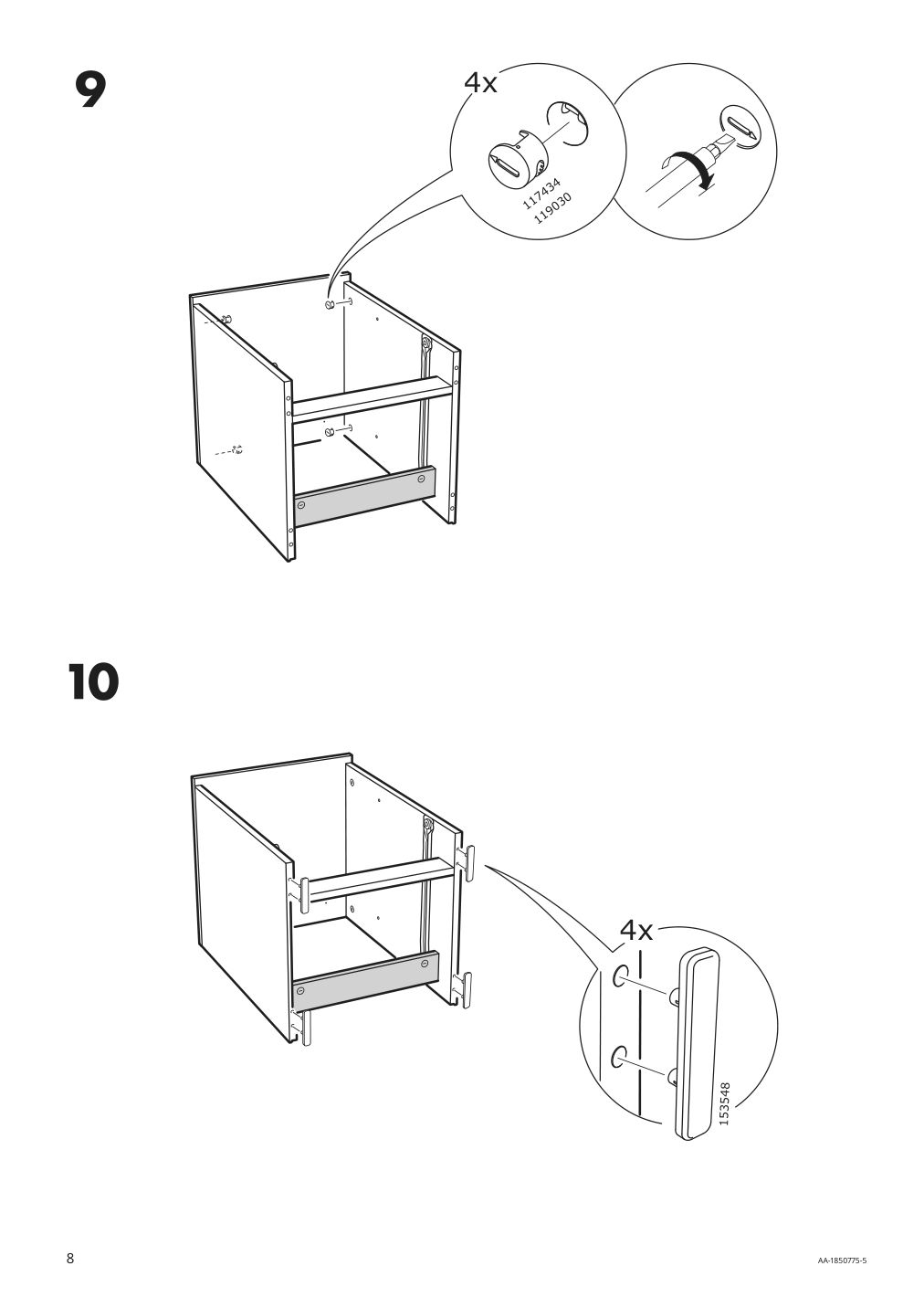 Assembly instructions for IKEA Brimnes nightstand gray | Page 8 - IKEA BRIMNES nightstand 504.702.20