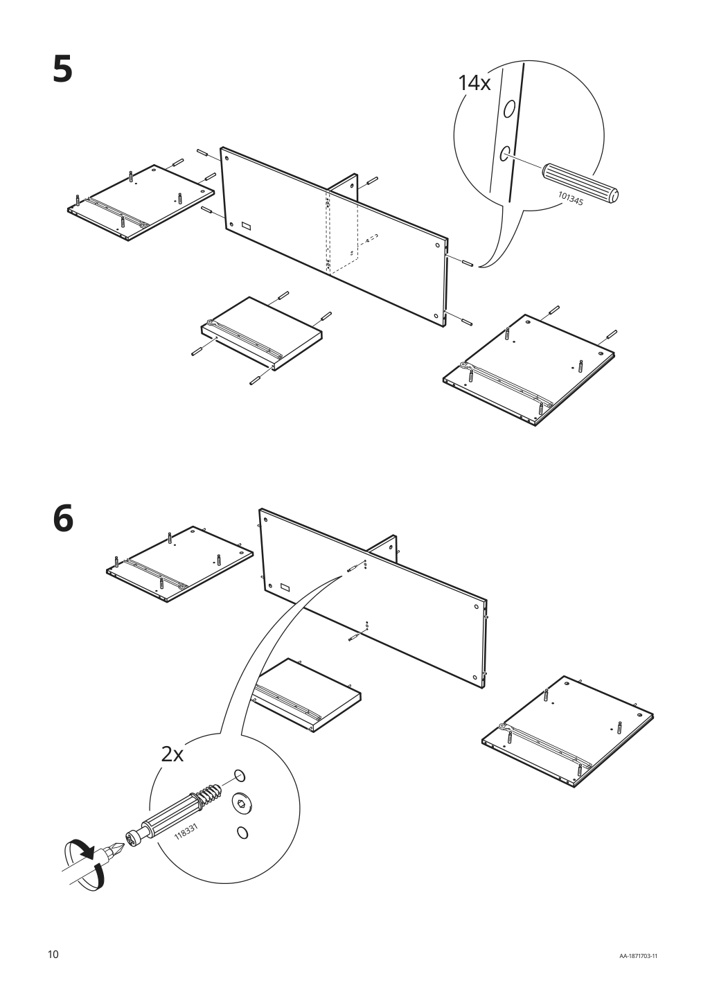 Assembly instructions for IKEA Brimnes tv unit white | Page 10 - IKEA BRIMNES TV storage combination 591.843.37