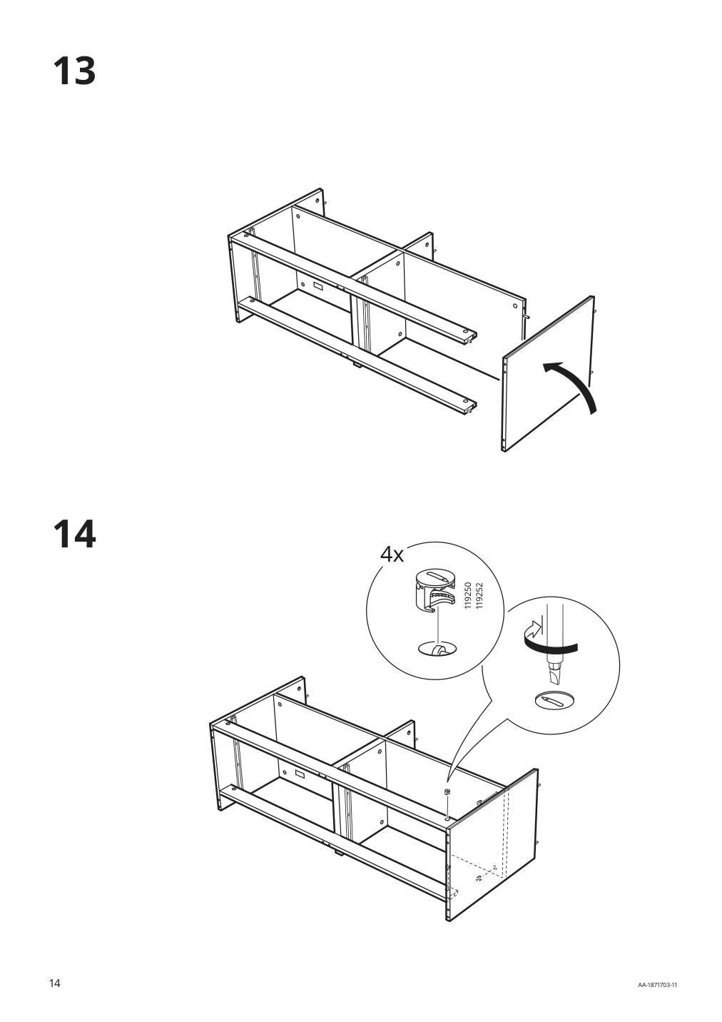 Assembly instructions for IKEA Brimnes tv unit white | Page 14 - IKEA BRIMNES TV unit 605.694.85