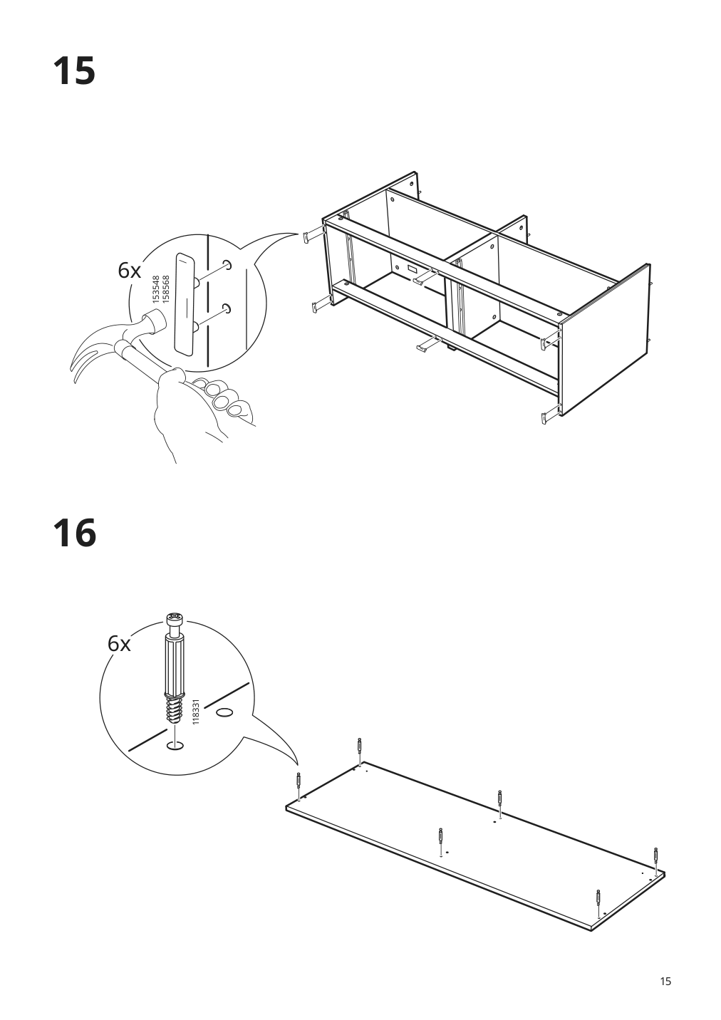 Assembly instructions for IKEA Brimnes tv unit black | Page 15 - IKEA BRIMNES TV storage combination 595.727.33