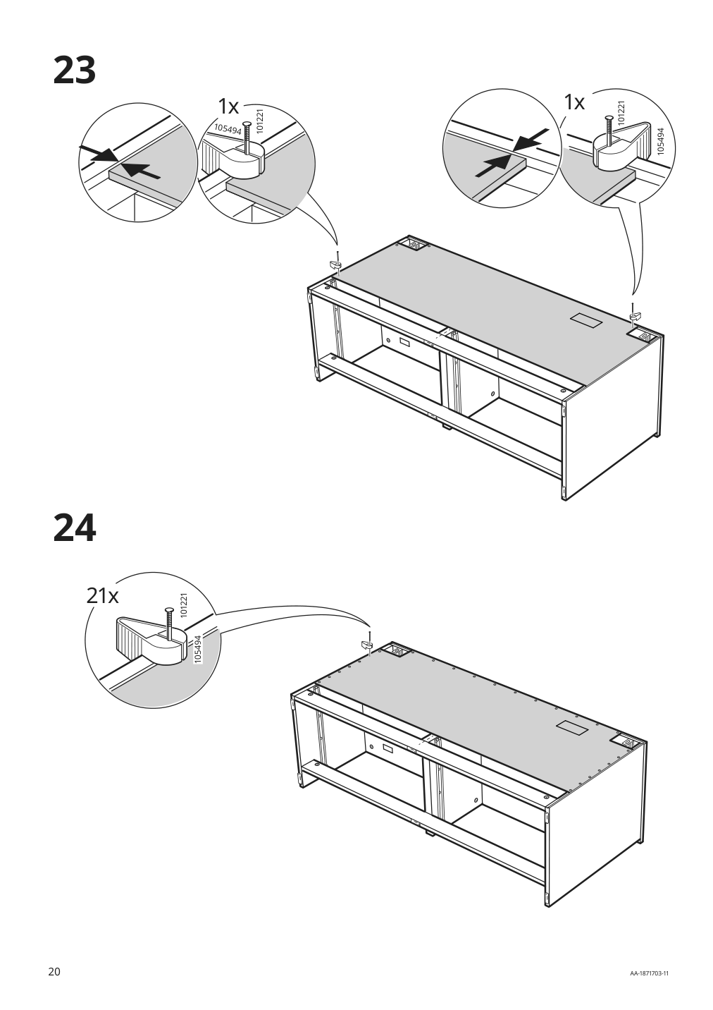 Assembly instructions for IKEA Brimnes tv unit black | Page 20 - IKEA BRIMNES TV storage combination 791.843.41