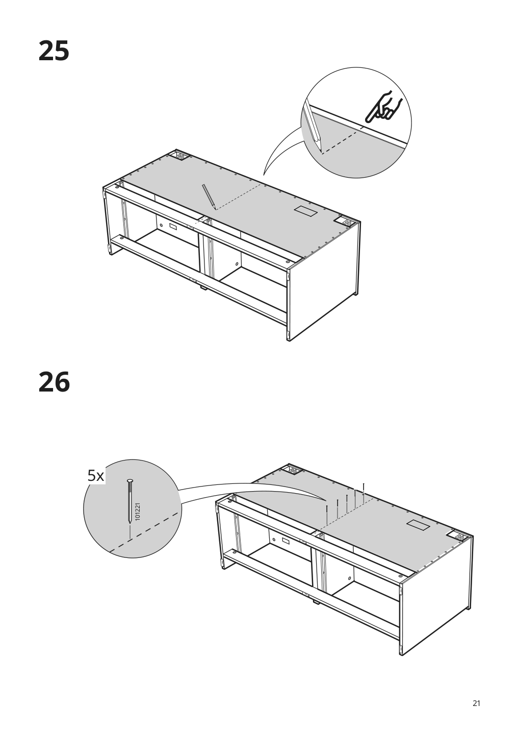 Assembly instructions for IKEA Brimnes tv unit white | Page 21 - IKEA BRIMNES TV storage combination/glass doors 595.727.47