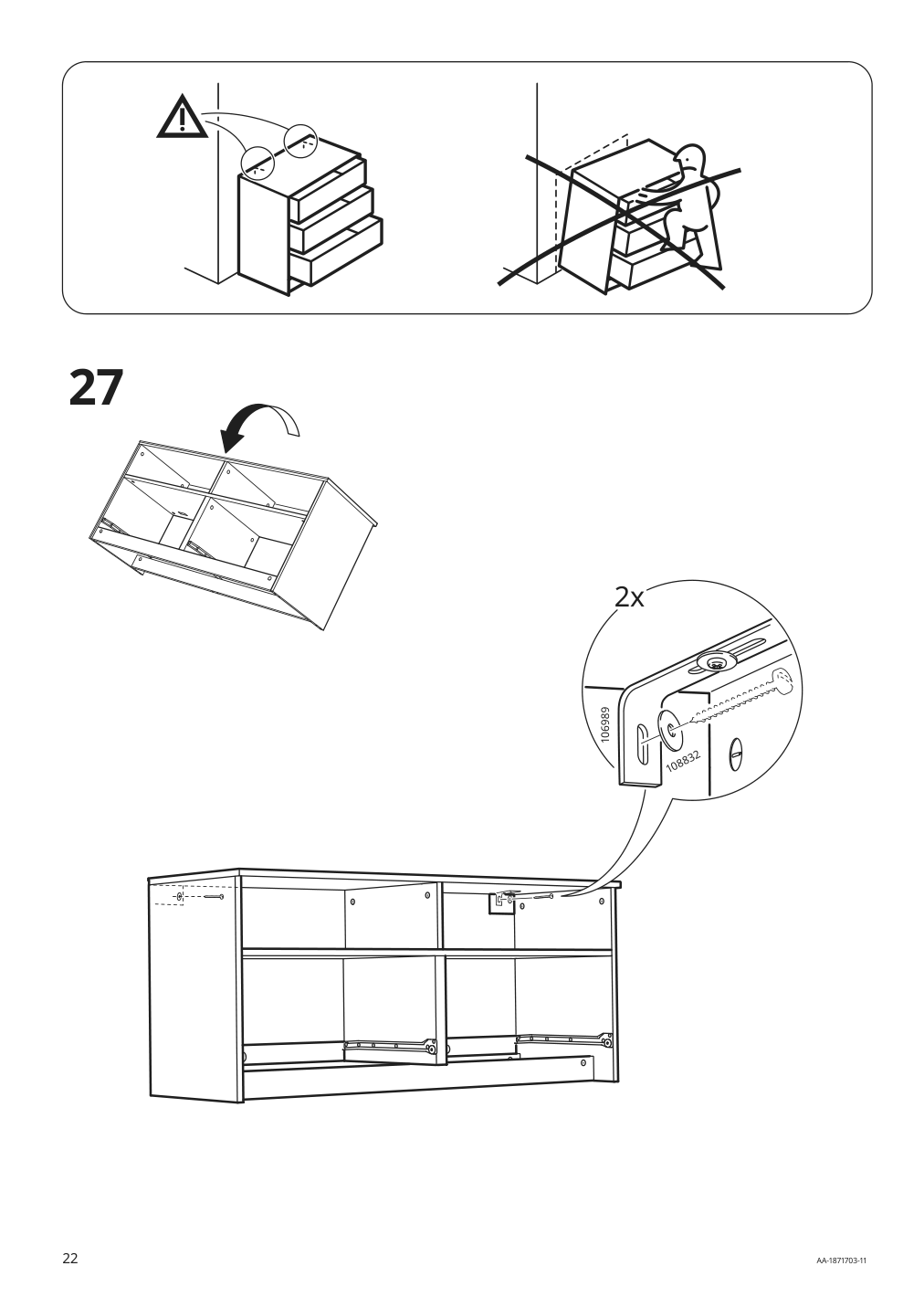 Assembly instructions for IKEA Brimnes tv unit black | Page 22 - IKEA LAIVA / BRIMNES TV storage combination 493.986.21