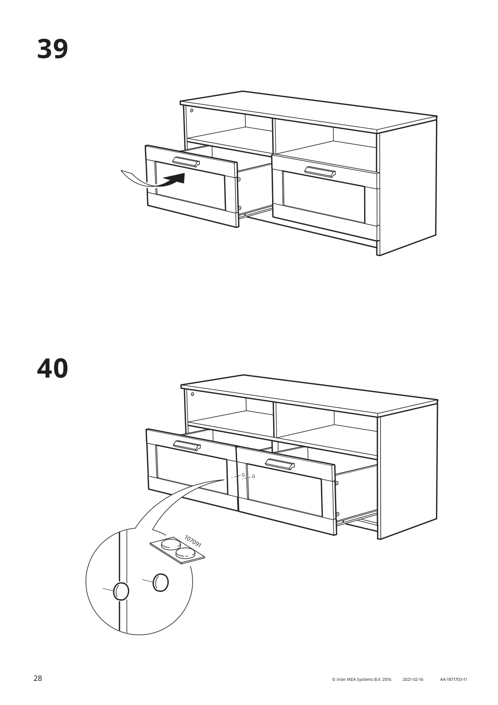 Assembly instructions for IKEA Brimnes tv unit white | Page 28 - IKEA BRIMNES TV storage combination 895.727.36