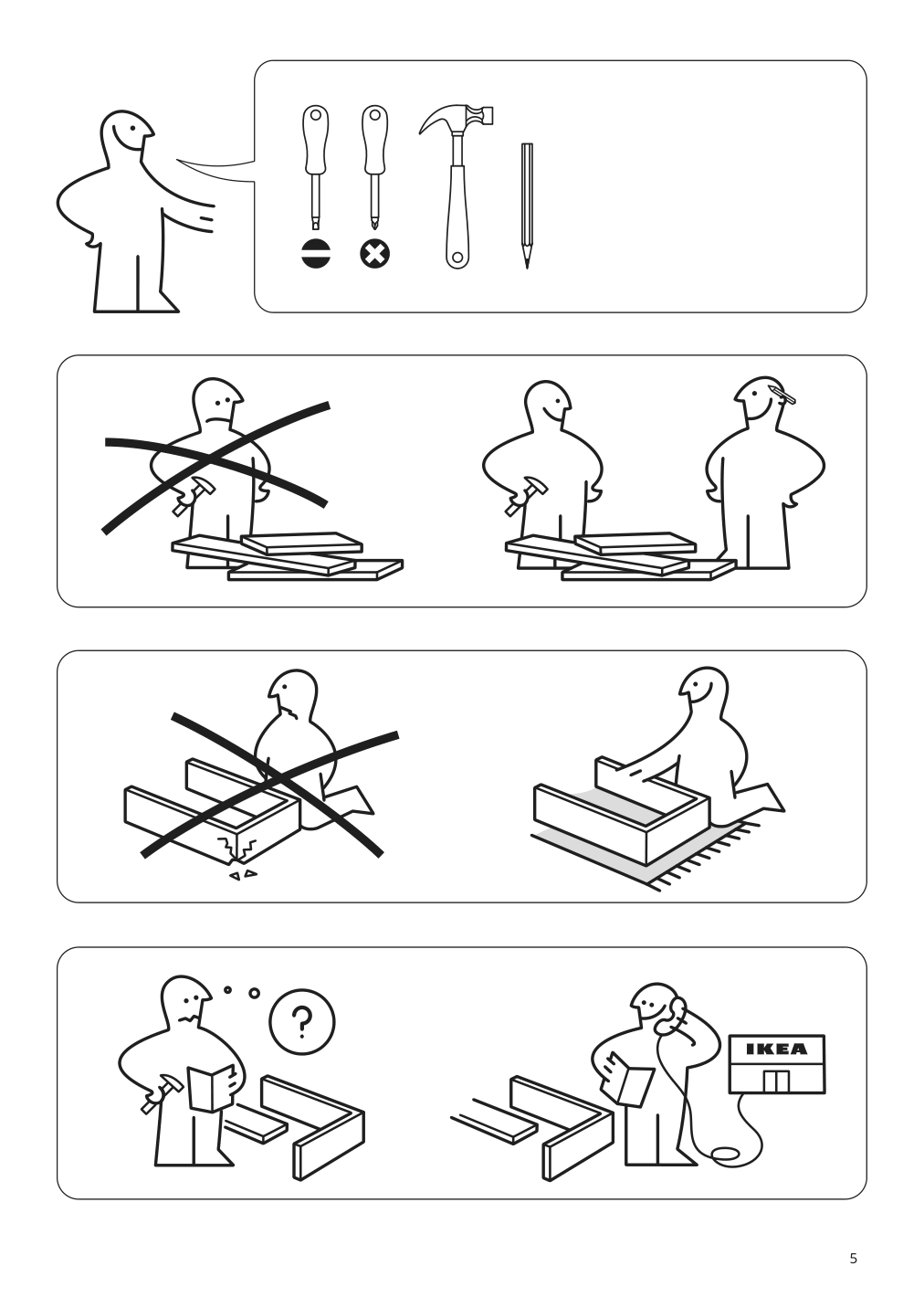 Assembly instructions for IKEA Brimnes tv unit white | Page 5 - IKEA BRIMNES TV unit 605.694.85