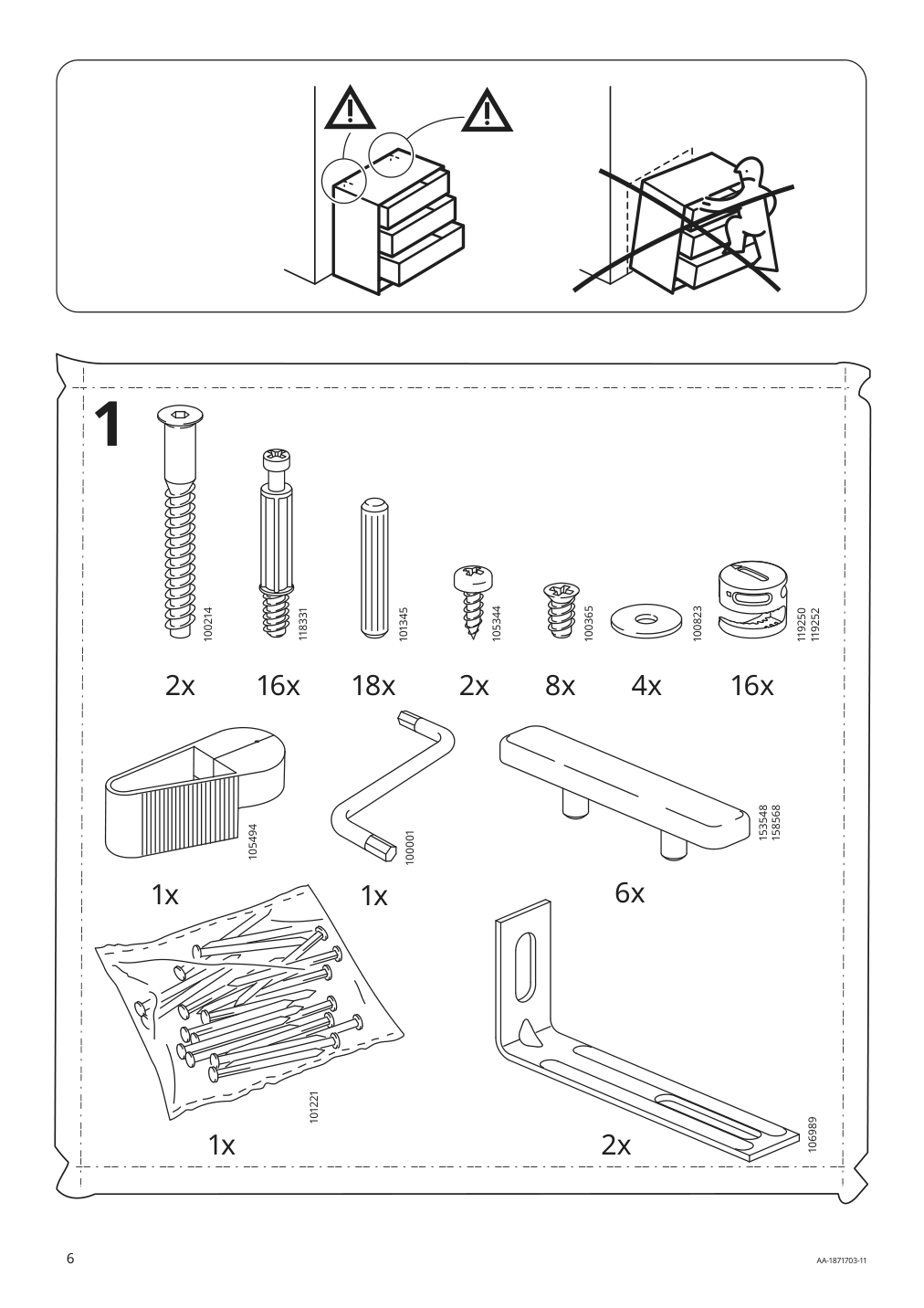 Assembly instructions for IKEA Brimnes tv unit white | Page 6 - IKEA BRIMNES TV storage combination 895.727.41