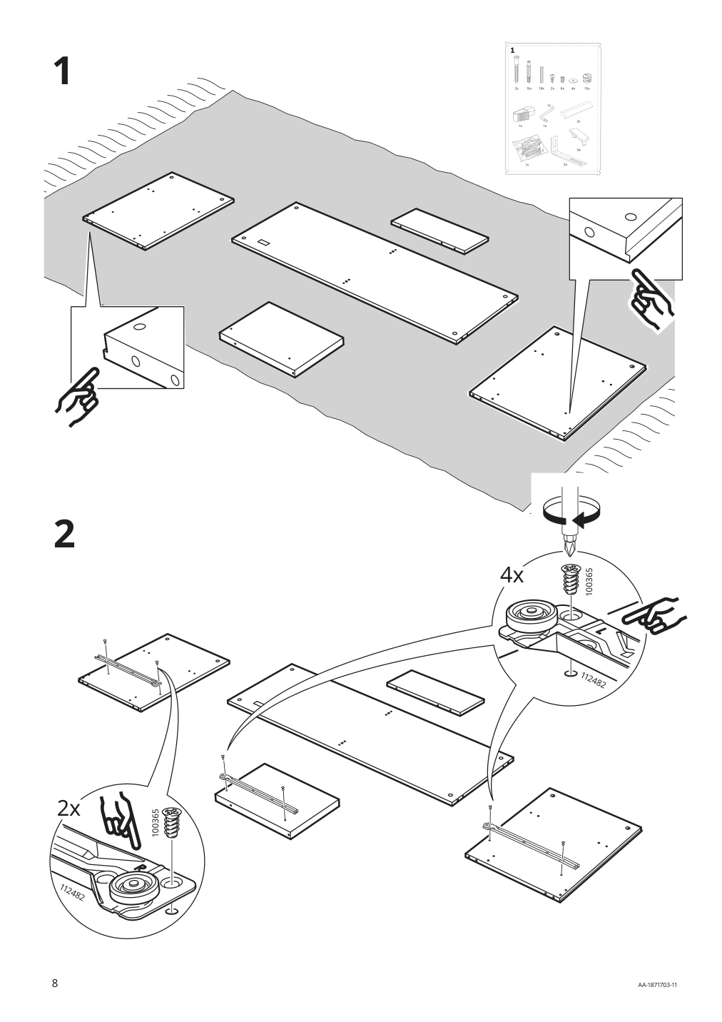 Assembly instructions for IKEA Brimnes tv unit black | Page 8 - IKEA BRIMNES / BERGSHULT TV storage combination 193.986.70