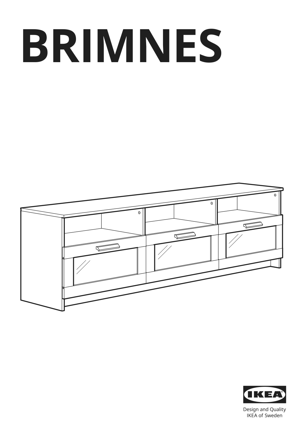 Assembly instructions for IKEA Brimnes tv unit white | Page 1 - IKEA BRIMNES TV storage combination/glass doors 195.727.49