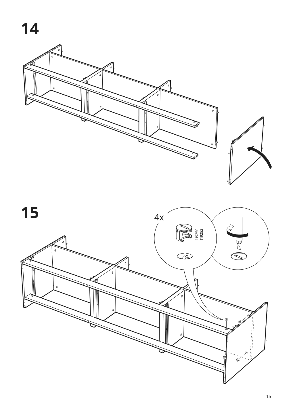 Assembly instructions for IKEA Brimnes tv unit black | Page 15 - IKEA BRIMNES TV storage combination 192.782.10