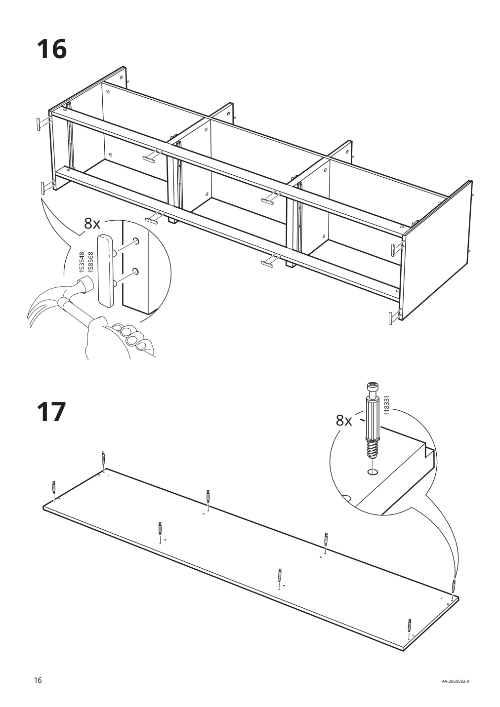 Assembly instructions for IKEA Brimnes tv unit white | Page 16 - IKEA BRIMNES / BURHULT TV storage combination 593.986.73