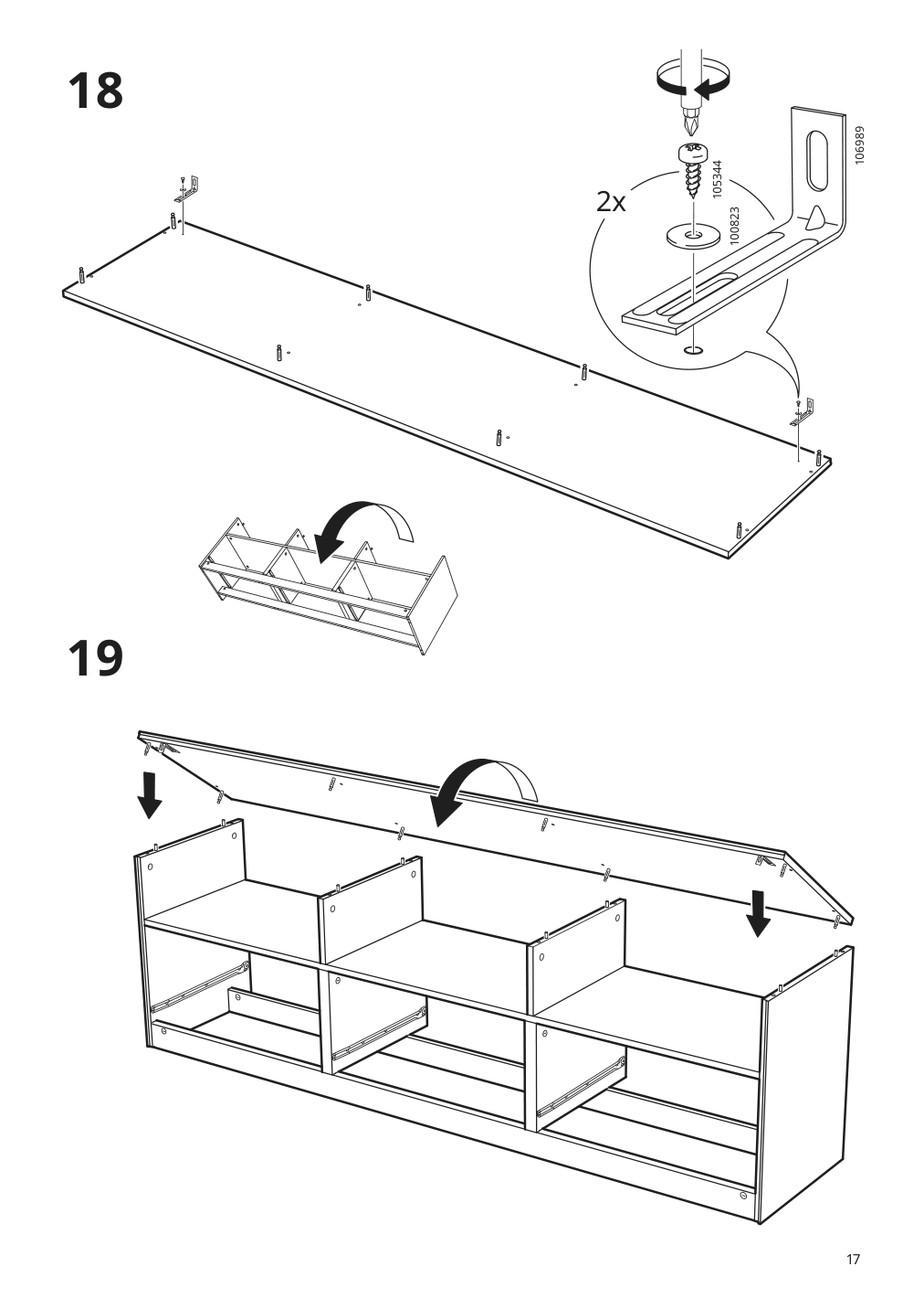 Assembly instructions for IKEA Brimnes tv unit black | Page 17 - IKEA BRIMNES TV storage combination 295.727.44