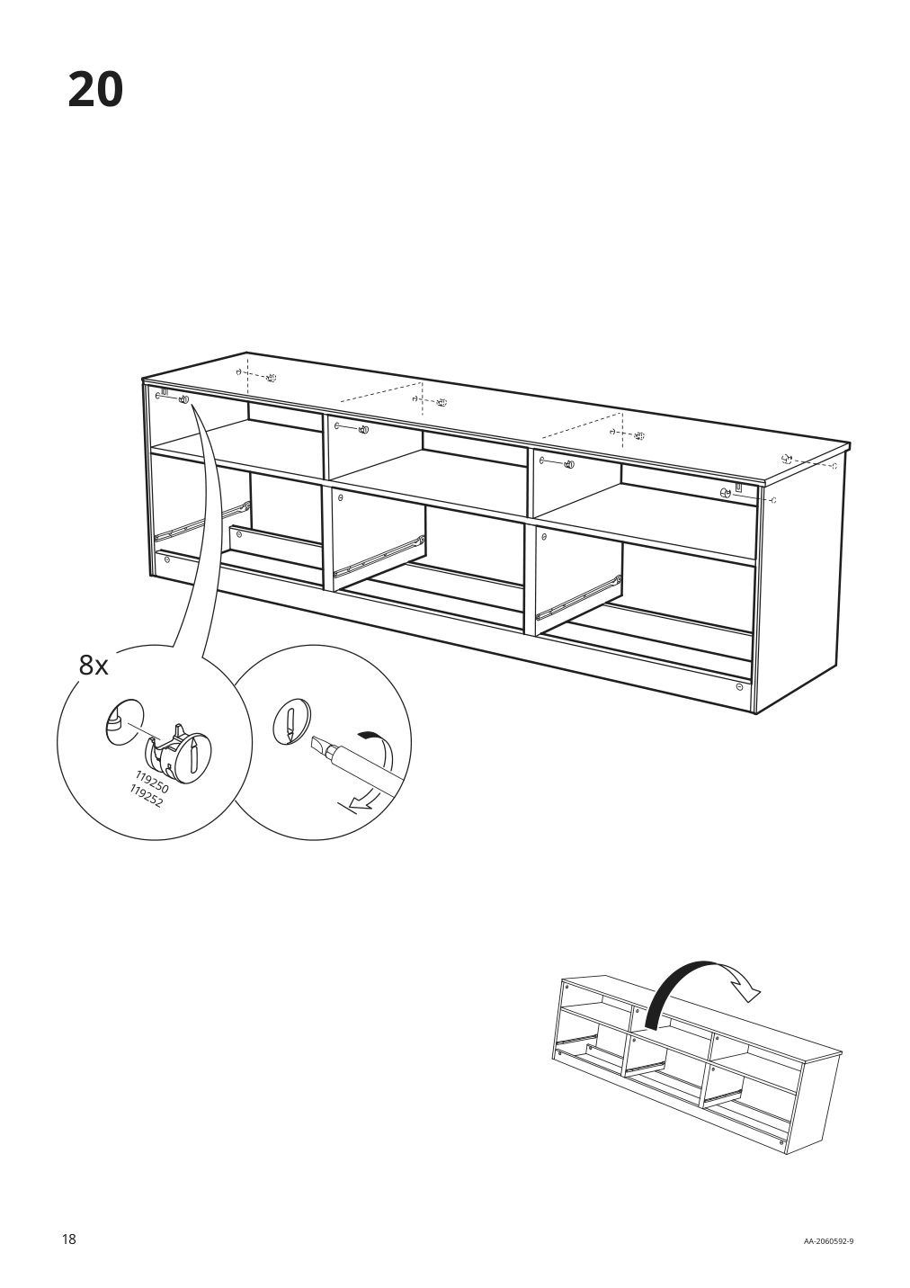 Assembly instructions for IKEA Brimnes tv unit black | Page 18 - IKEA BRIMNES TV storage combination 192.782.10