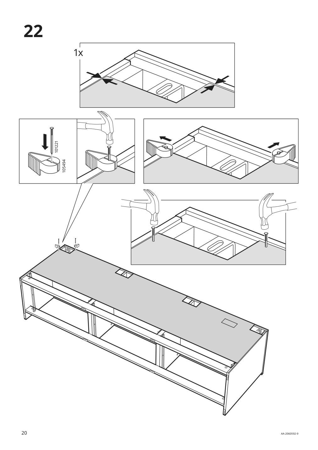 Assembly instructions for IKEA Brimnes tv unit white | Page 20 - IKEA BRIMNES TV storage combination/glass doors 195.727.49