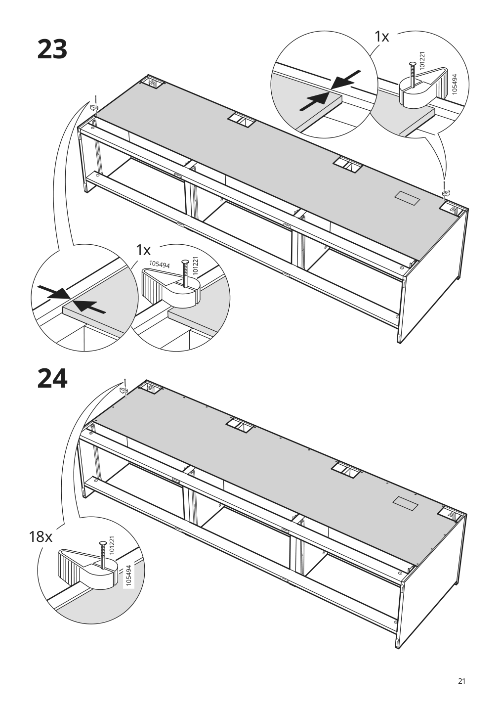 Assembly instructions for IKEA Brimnes tv unit black | Page 21 - IKEA BRIMNES TV unit 405.694.86