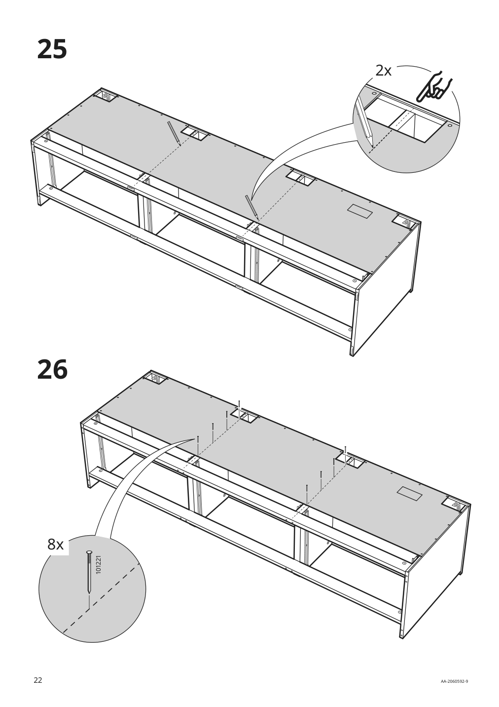 Assembly instructions for IKEA Brimnes tv unit white | Page 22 - IKEA BILLY / BRIMNES TV storage combination 693.986.20