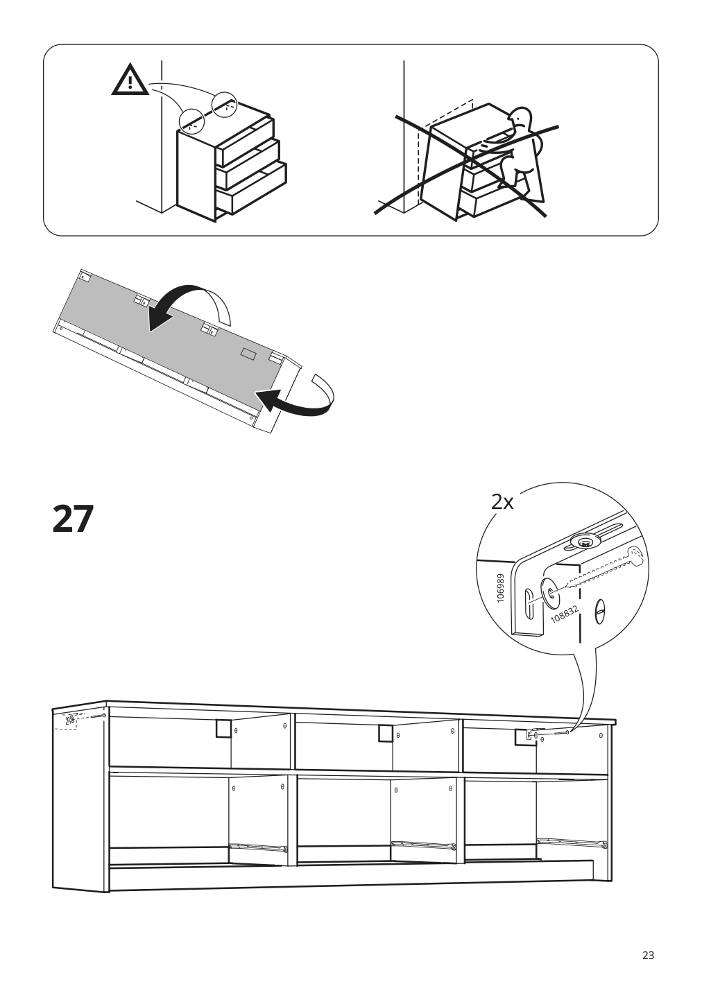 Assembly instructions for IKEA Brimnes tv unit black | Page 23 - IKEA BRIMNES TV storage combination 295.727.44