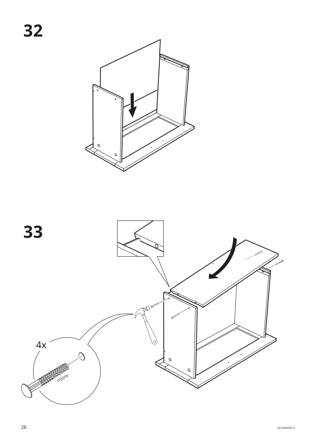 Assembly instructions for IKEA Brimnes tv unit white | Page 26 - IKEA BRIMNES / BURHULT TV storage combination 593.986.73