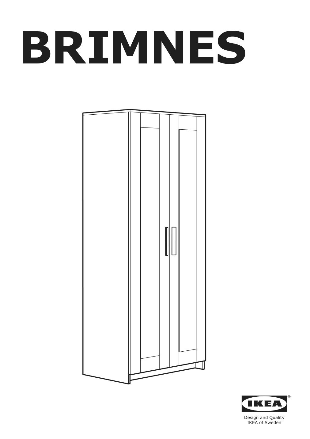 Assembly instructions for IKEA Brimnes wardrobe with 2 doors black | Page 1 - IKEA BRIMNES wardrobe with 2 doors 804.004.76