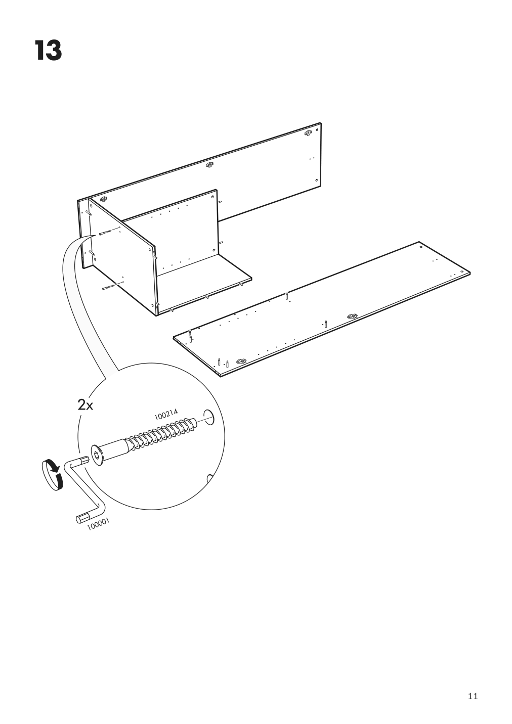 Assembly instructions for IKEA Brimnes wardrobe with 2 doors black | Page 11 - IKEA BRIMNES wardrobe with 2 doors 804.004.76