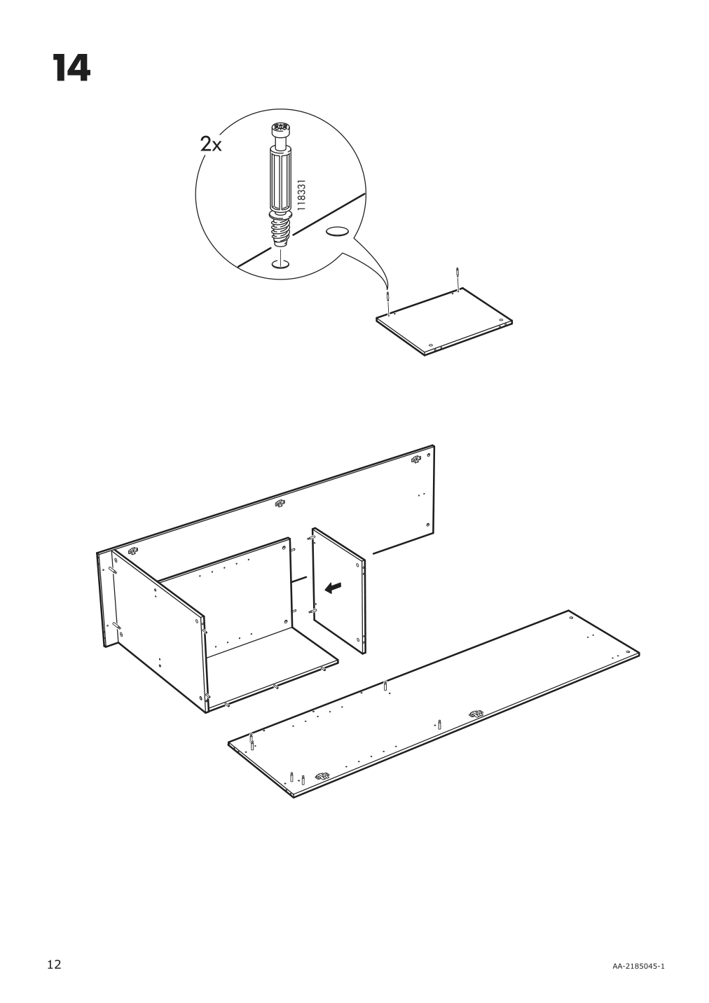 Assembly instructions for IKEA Brimnes wardrobe with 2 doors black | Page 12 - IKEA BRIMNES wardrobe with 2 doors 804.004.76