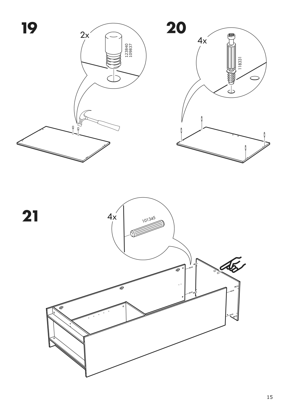 Assembly instructions for IKEA Brimnes wardrobe with 2 doors black | Page 15 - IKEA BRIMNES wardrobe with 2 doors 804.004.76