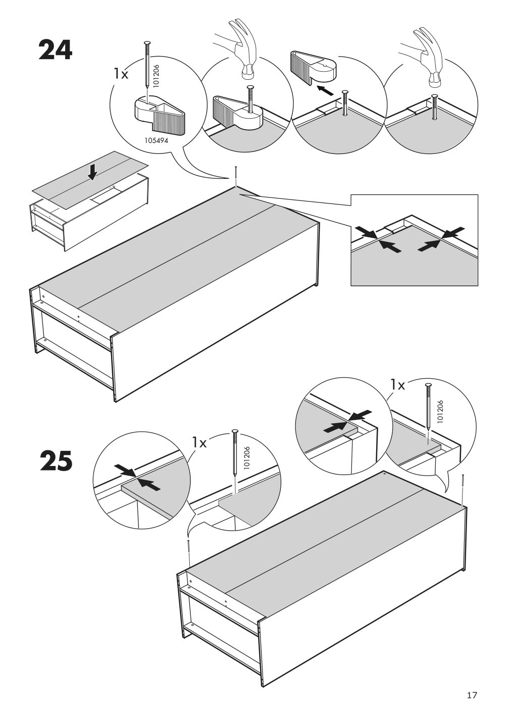 Assembly instructions for IKEA Brimnes wardrobe with 2 doors black | Page 17 - IKEA BRIMNES wardrobe with 2 doors 804.004.76