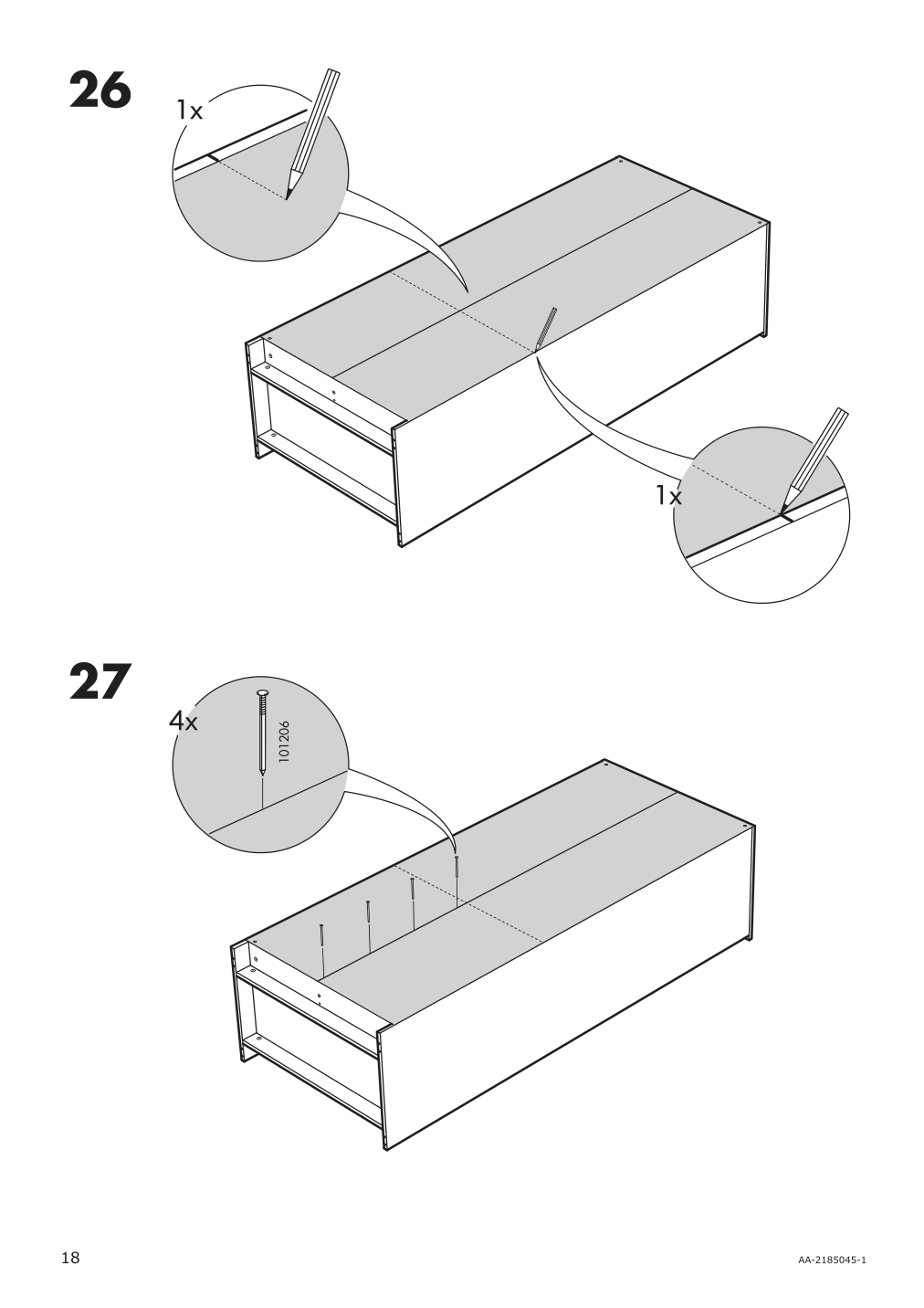 Assembly instructions for IKEA Brimnes wardrobe with 2 doors black | Page 18 - IKEA BRIMNES wardrobe with 2 doors 804.004.76