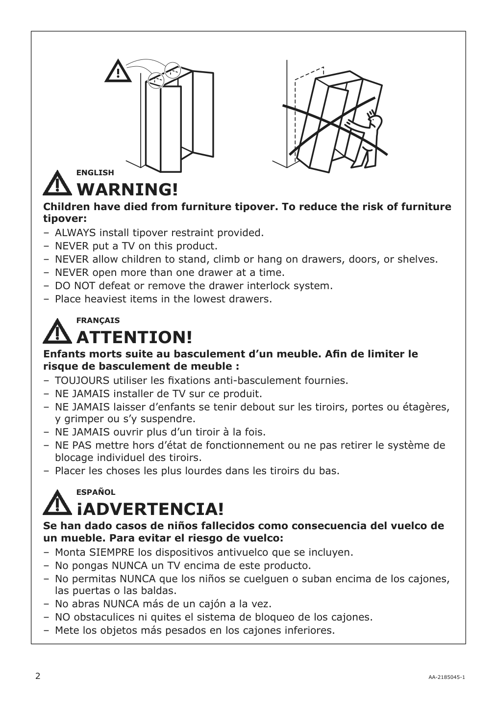 Assembly instructions for IKEA Brimnes wardrobe with 2 doors black | Page 2 - IKEA BRIMNES wardrobe with 2 doors 804.004.76