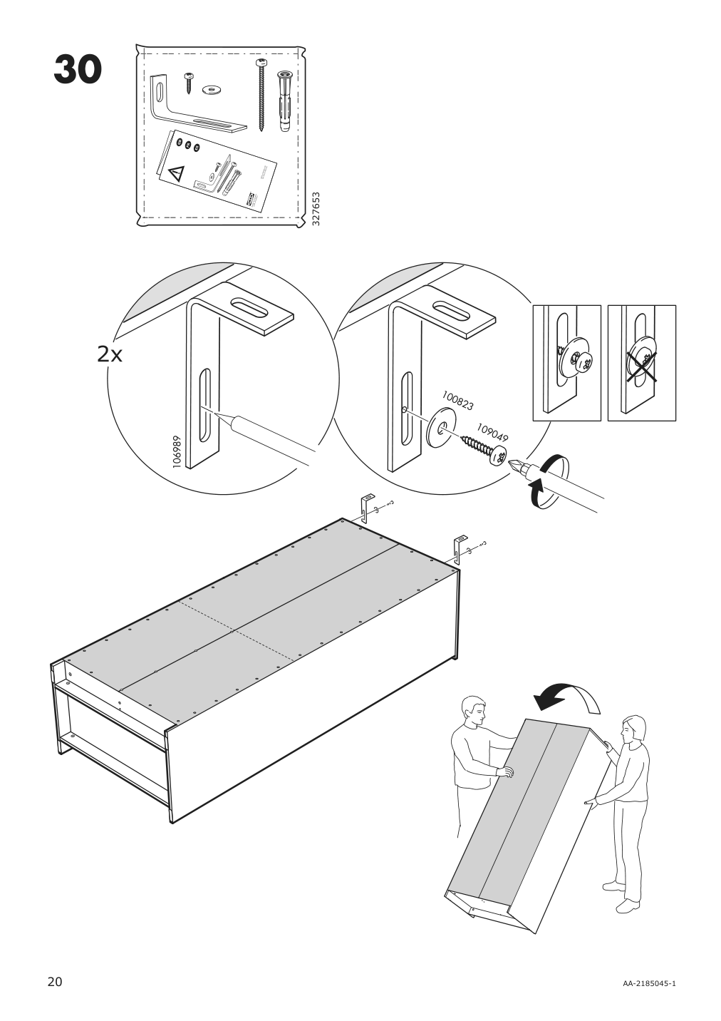 Assembly instructions for IKEA Brimnes wardrobe with 2 doors black | Page 20 - IKEA BRIMNES wardrobe with 2 doors 804.004.76