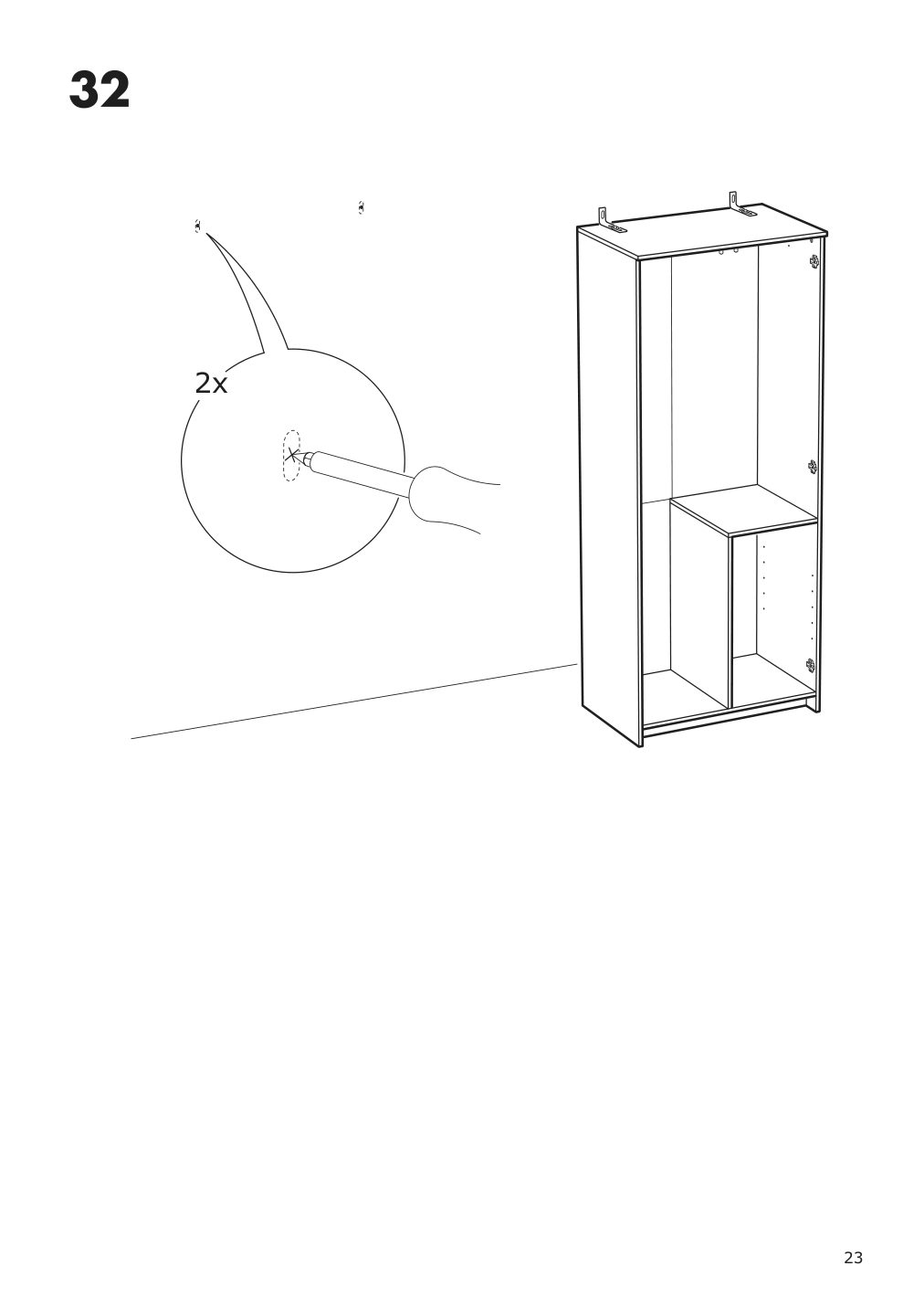 Assembly instructions for IKEA Brimnes wardrobe with 2 doors black | Page 23 - IKEA BRIMNES wardrobe with 2 doors 804.004.76