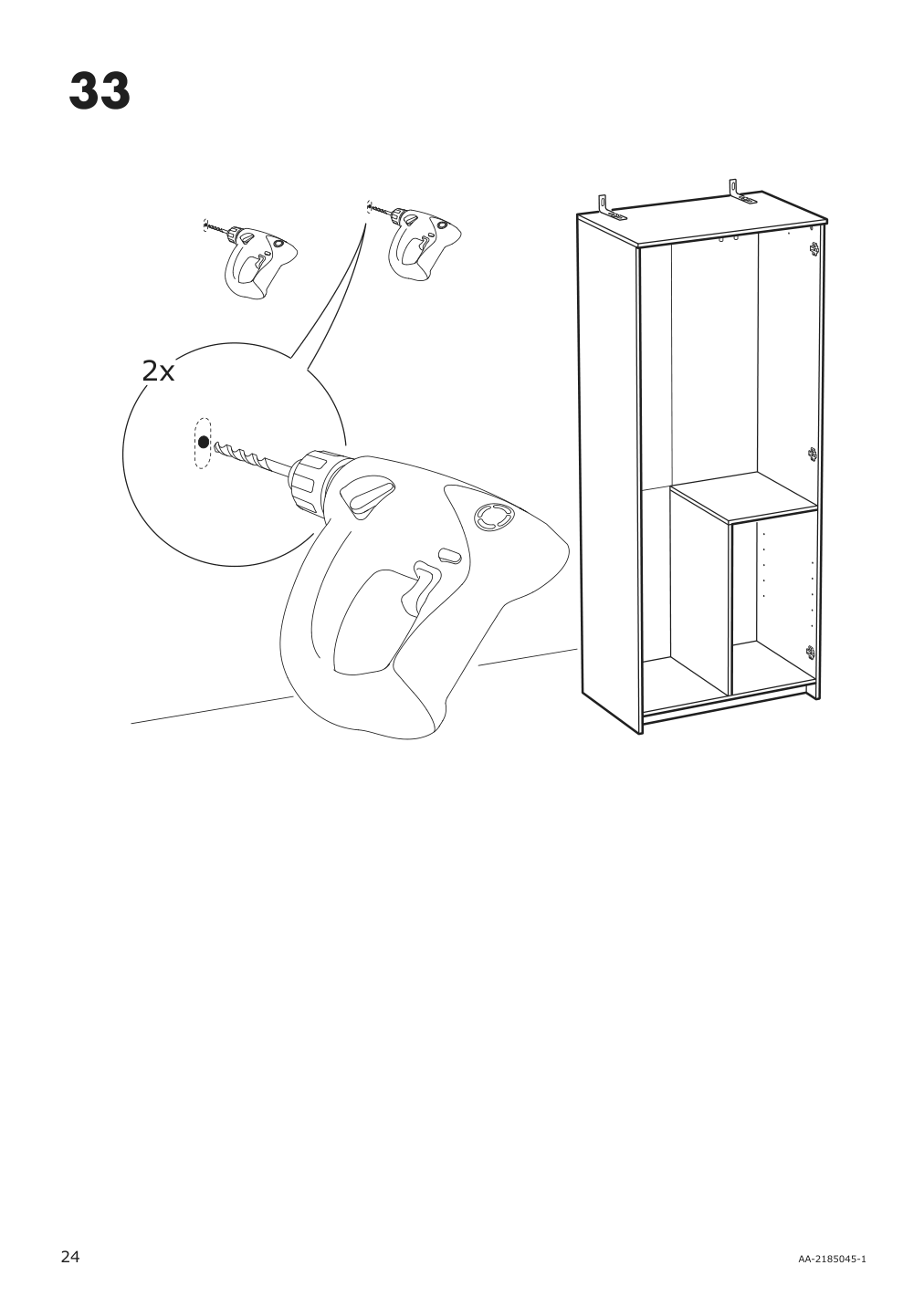 Assembly instructions for IKEA Brimnes wardrobe with 2 doors black | Page 24 - IKEA BRIMNES wardrobe with 2 doors 804.004.76