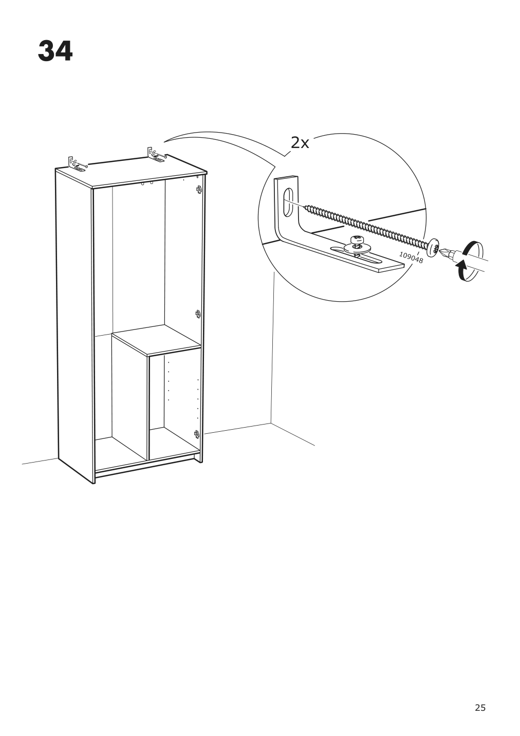 Assembly instructions for IKEA Brimnes wardrobe with 2 doors black | Page 25 - IKEA BRIMNES wardrobe with 2 doors 804.004.76