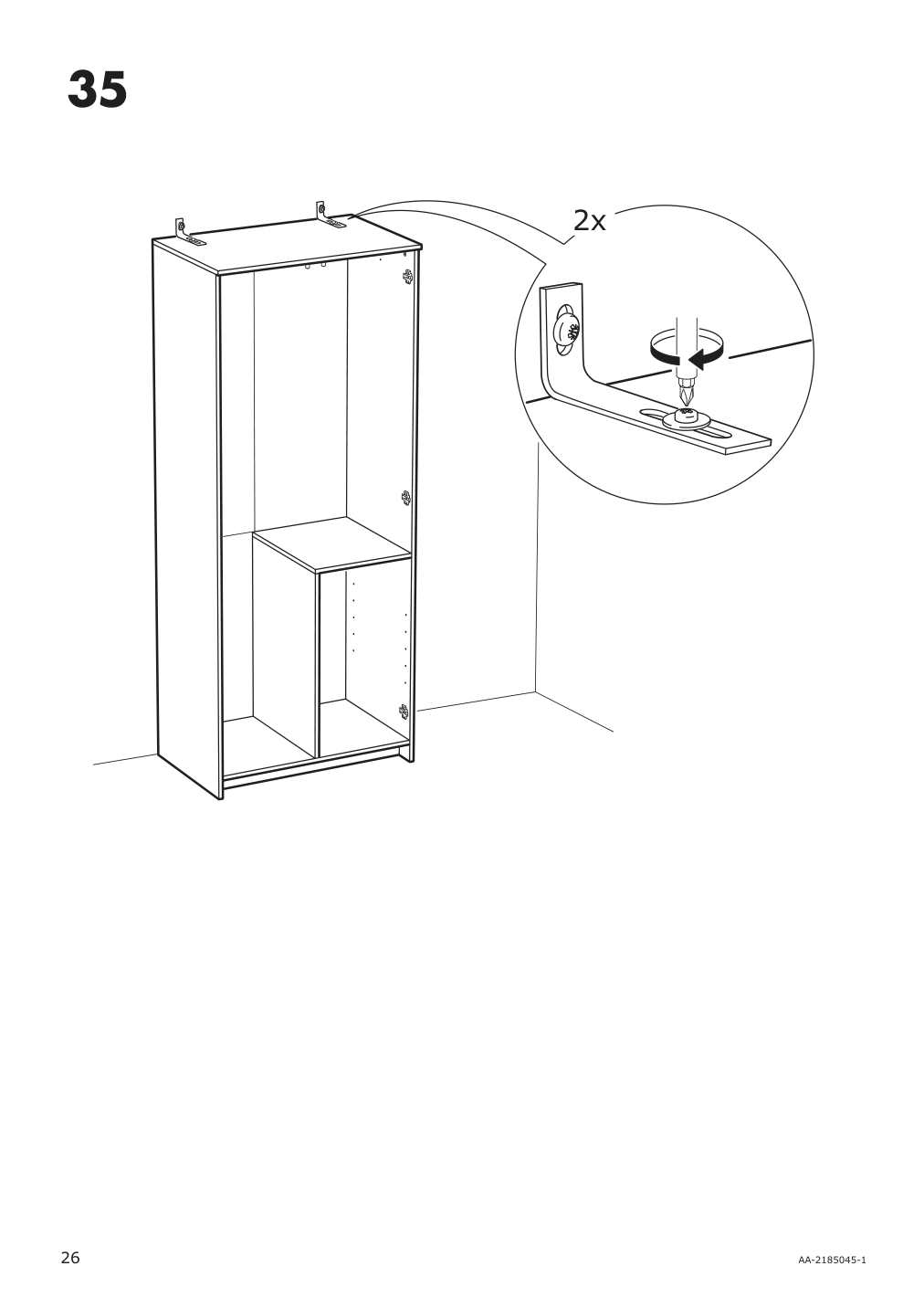 Assembly instructions for IKEA Brimnes wardrobe with 2 doors black | Page 26 - IKEA BRIMNES wardrobe with 2 doors 804.004.76