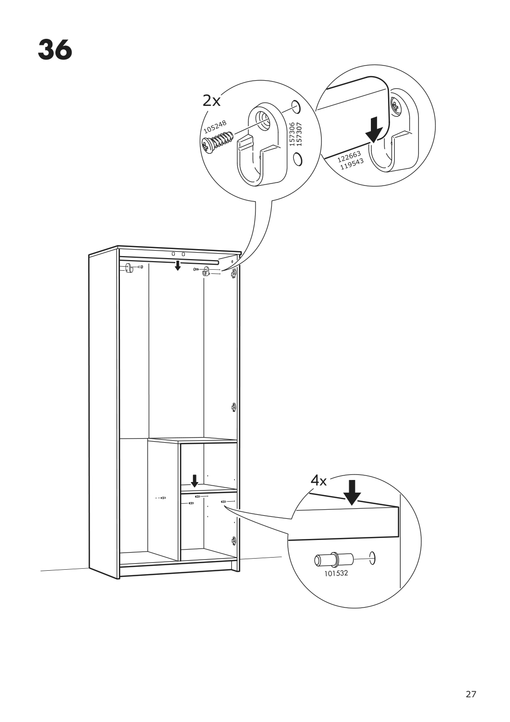 Assembly instructions for IKEA Brimnes wardrobe with 2 doors black | Page 27 - IKEA BRIMNES wardrobe with 2 doors 804.004.76