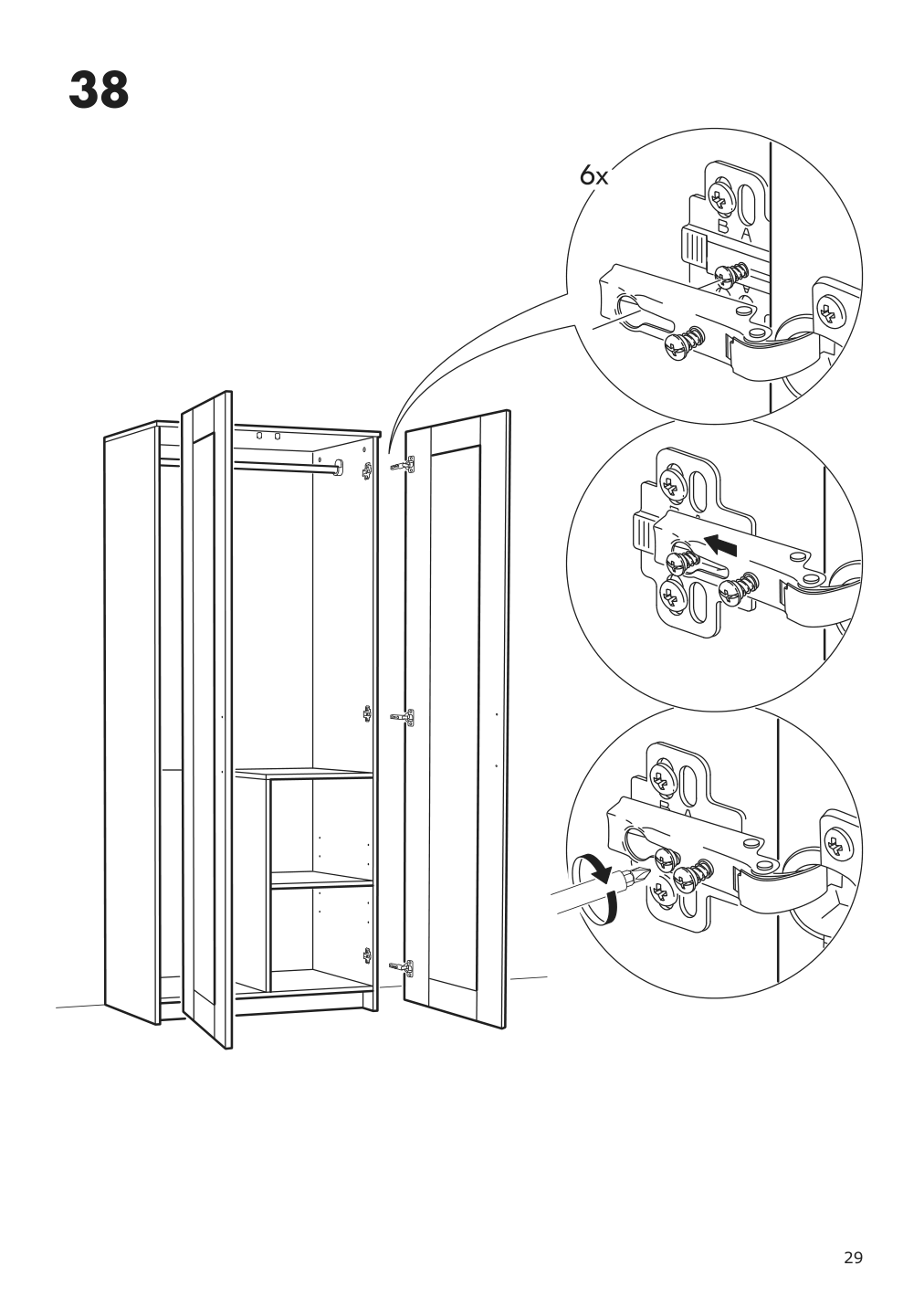 Assembly instructions for IKEA Brimnes wardrobe with 2 doors black | Page 29 - IKEA BRIMNES wardrobe with 2 doors 804.004.76