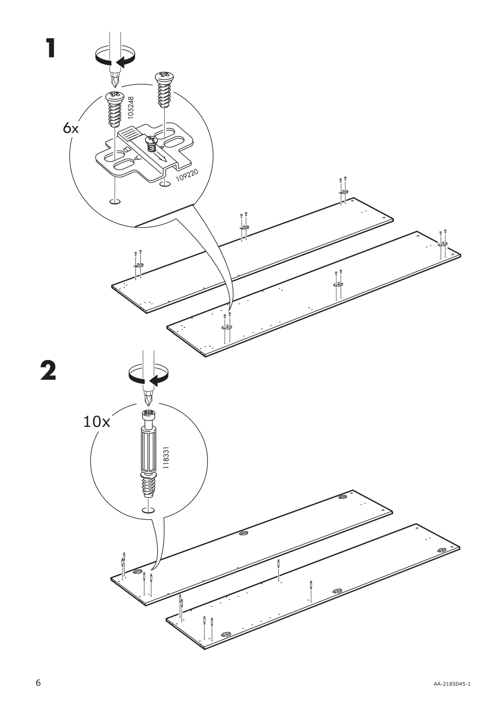 Assembly instructions for IKEA Brimnes wardrobe with 2 doors black | Page 6 - IKEA BRIMNES wardrobe with 2 doors 804.004.76