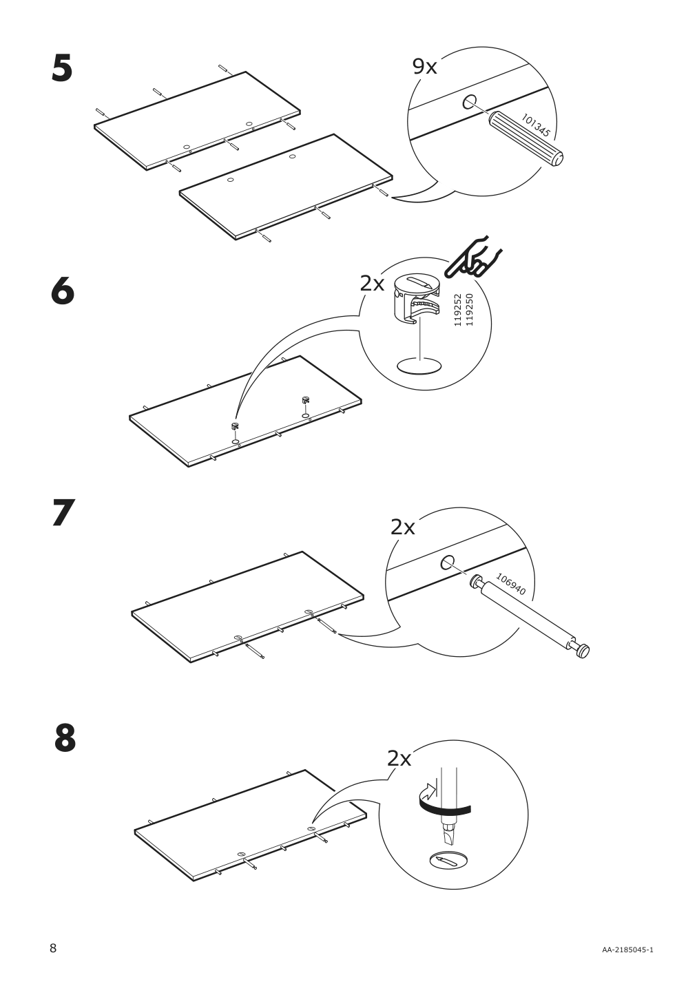 Assembly instructions for IKEA Brimnes wardrobe with 2 doors black | Page 8 - IKEA BRIMNES wardrobe with 2 doors 804.004.76