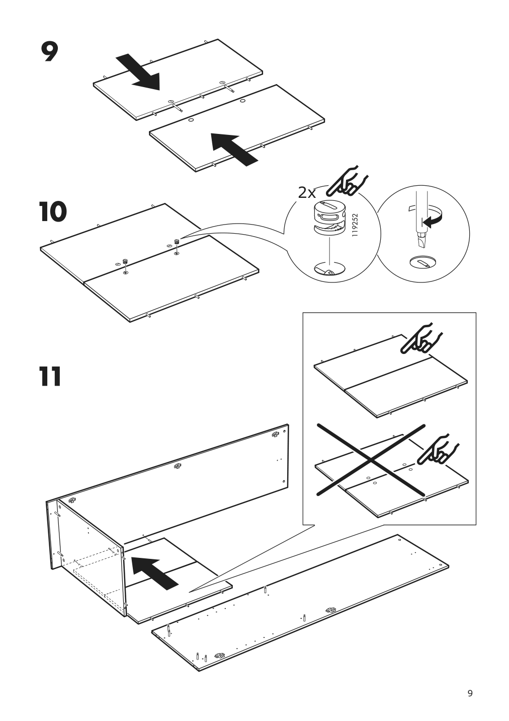 Assembly instructions for IKEA Brimnes wardrobe with 2 doors black | Page 9 - IKEA BRIMNES wardrobe with 2 doors 804.004.76