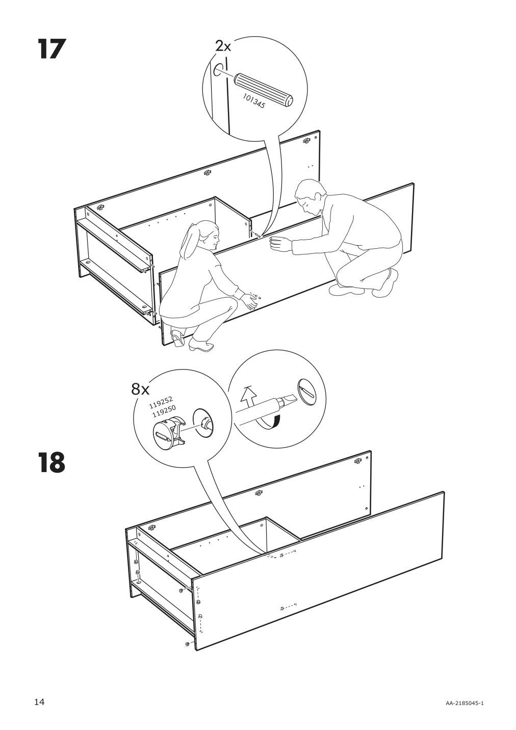 Assembly instructions for IKEA Brimnes wardrobe with 2 doors white | Page 14 - IKEA BRIMNES wardrobe with 2 doors 404.004.78