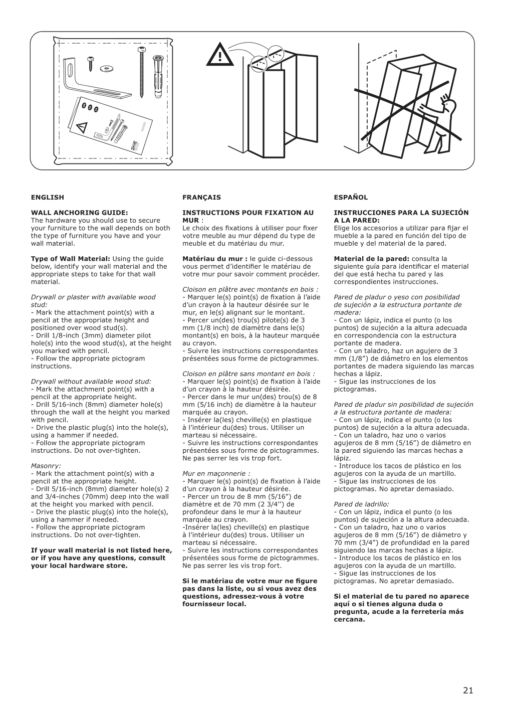 Assembly instructions for IKEA Brimnes wardrobe with 2 doors white | Page 21 - IKEA BRIMNES wardrobe with 2 doors 404.004.78