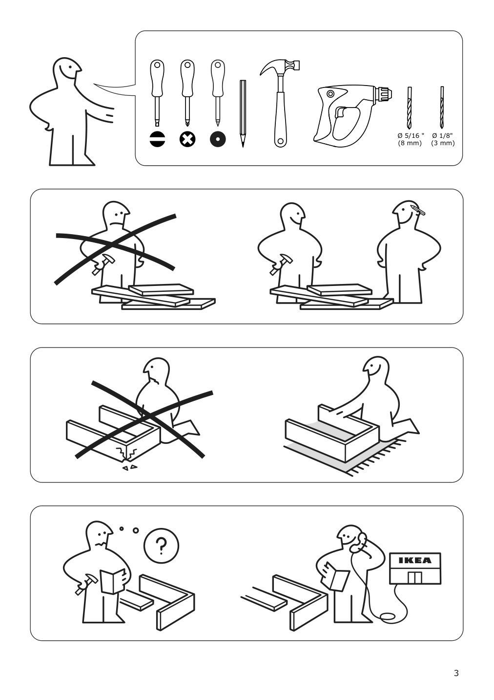 Assembly instructions for IKEA Brimnes wardrobe with 2 doors white | Page 3 - IKEA BRIMNES wardrobe with 2 doors 404.004.78