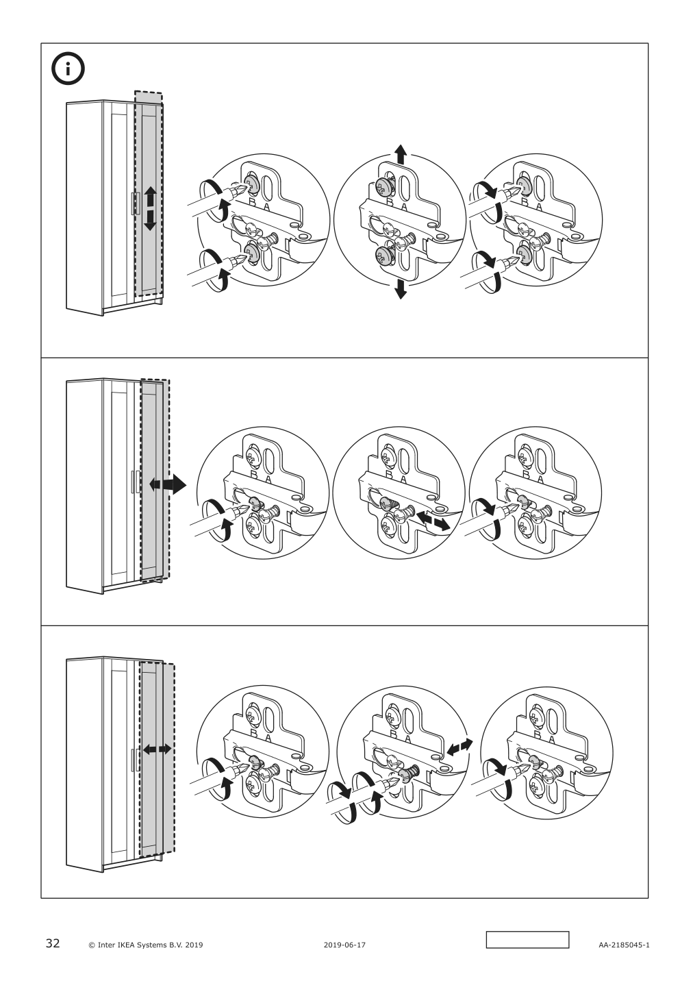 Assembly instructions for IKEA Brimnes wardrobe with 2 doors white | Page 32 - IKEA BRIMNES wardrobe with 2 doors 404.004.78